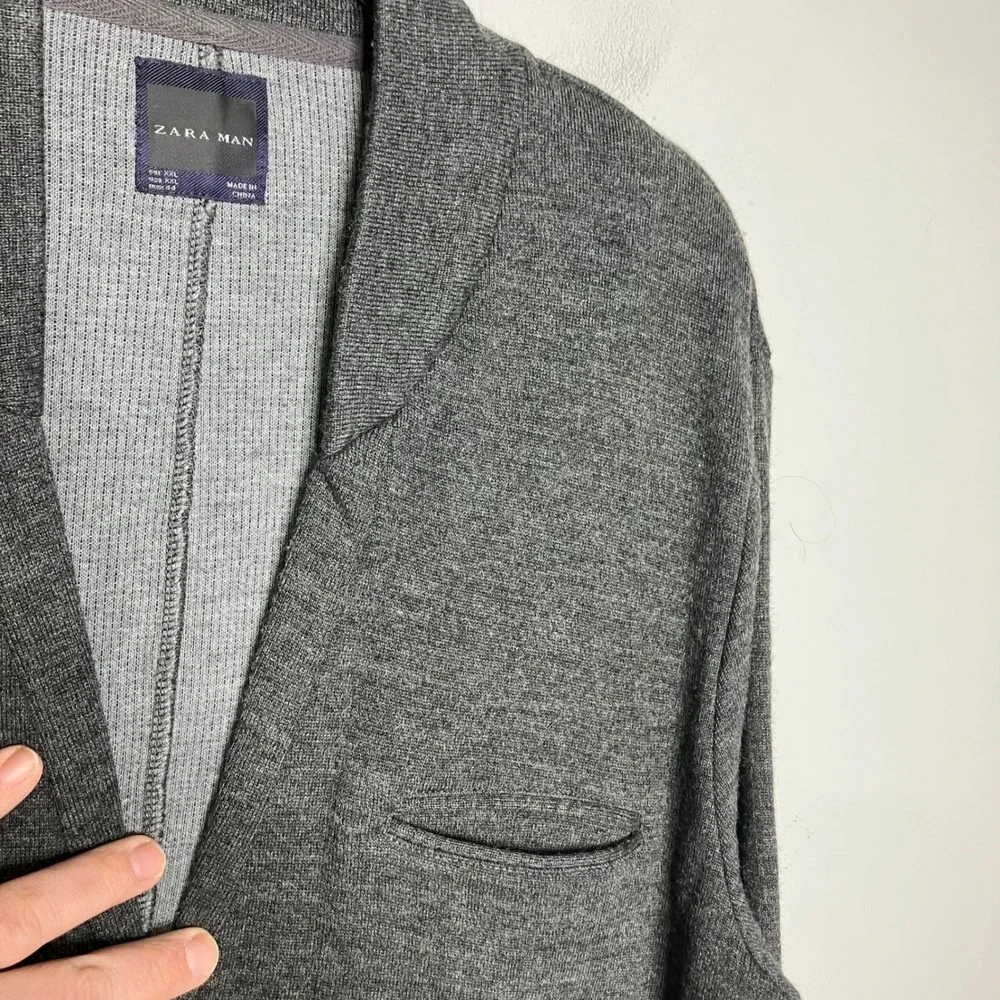 Zara man gray soft blazer size XXL business‎ casual preppy dark academia trendy